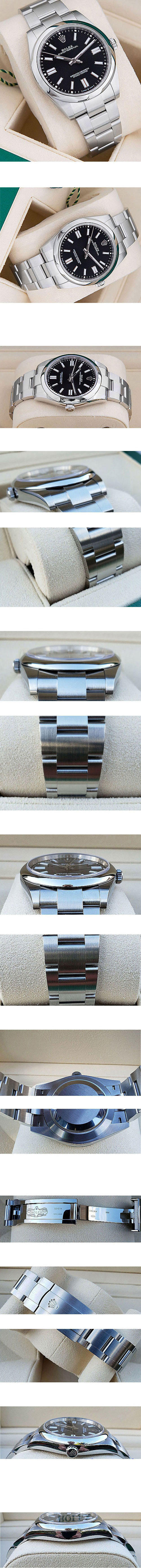 安心注文 ROLEX ロレックスコピー オイスターパーペチュアル 41 124300 ブラック メンズ腕時計 Asian2813搭載 ブラック